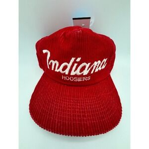 Vintage Indiana Hoosiers Corduroy Hat Cap Red White Collegiate NCAA